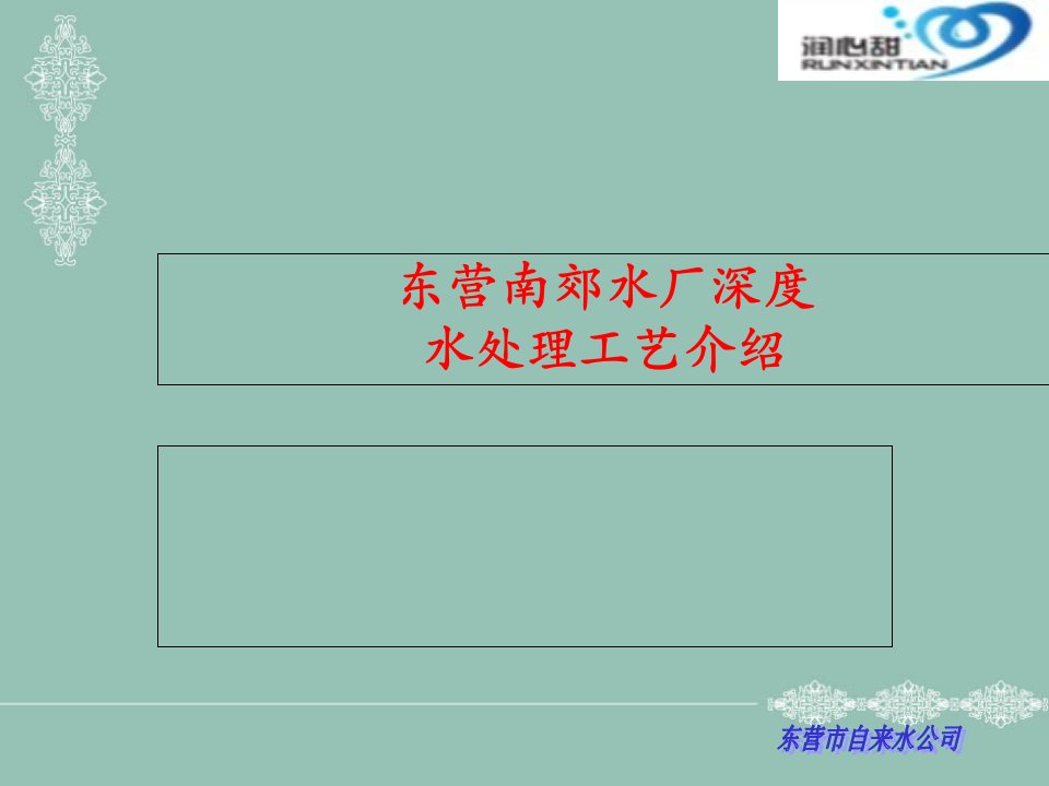 山东东营南郊水厂深度水处理工艺