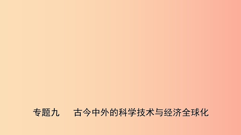 山东省2019年中考历史专题复习