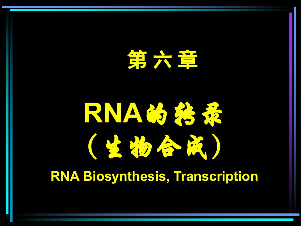 第06章RNA转录与转录后加工