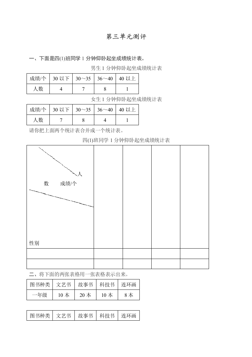 人教新课标数学三年级下学期第3单元测试卷1