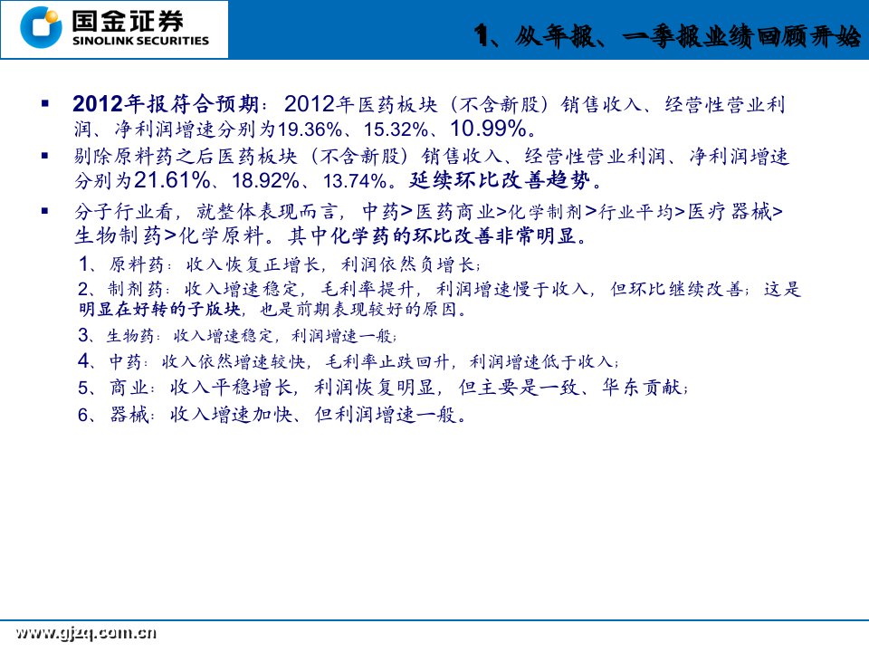 国金证券中期医药行业投资策略46页PPT