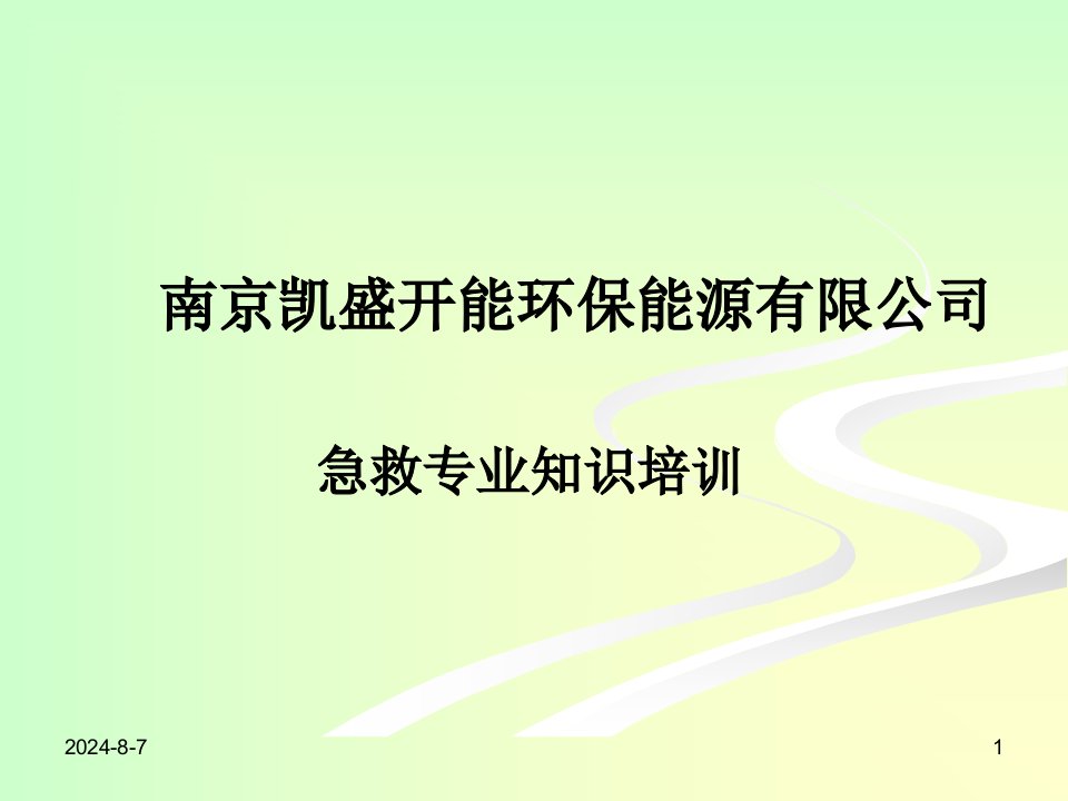 南京凯盛开能环保能源有限公司急救专业知识培训课件