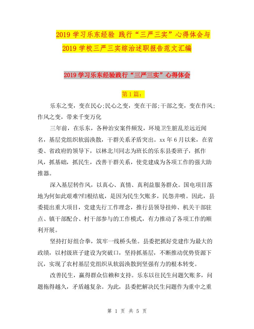 2019学习乐东经验