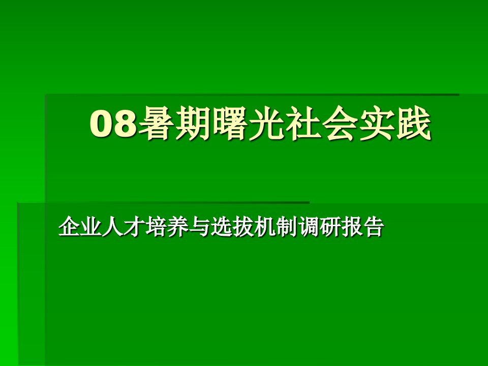 企业人才培养与选拔机制调研报告-课件（PPT·精·选）