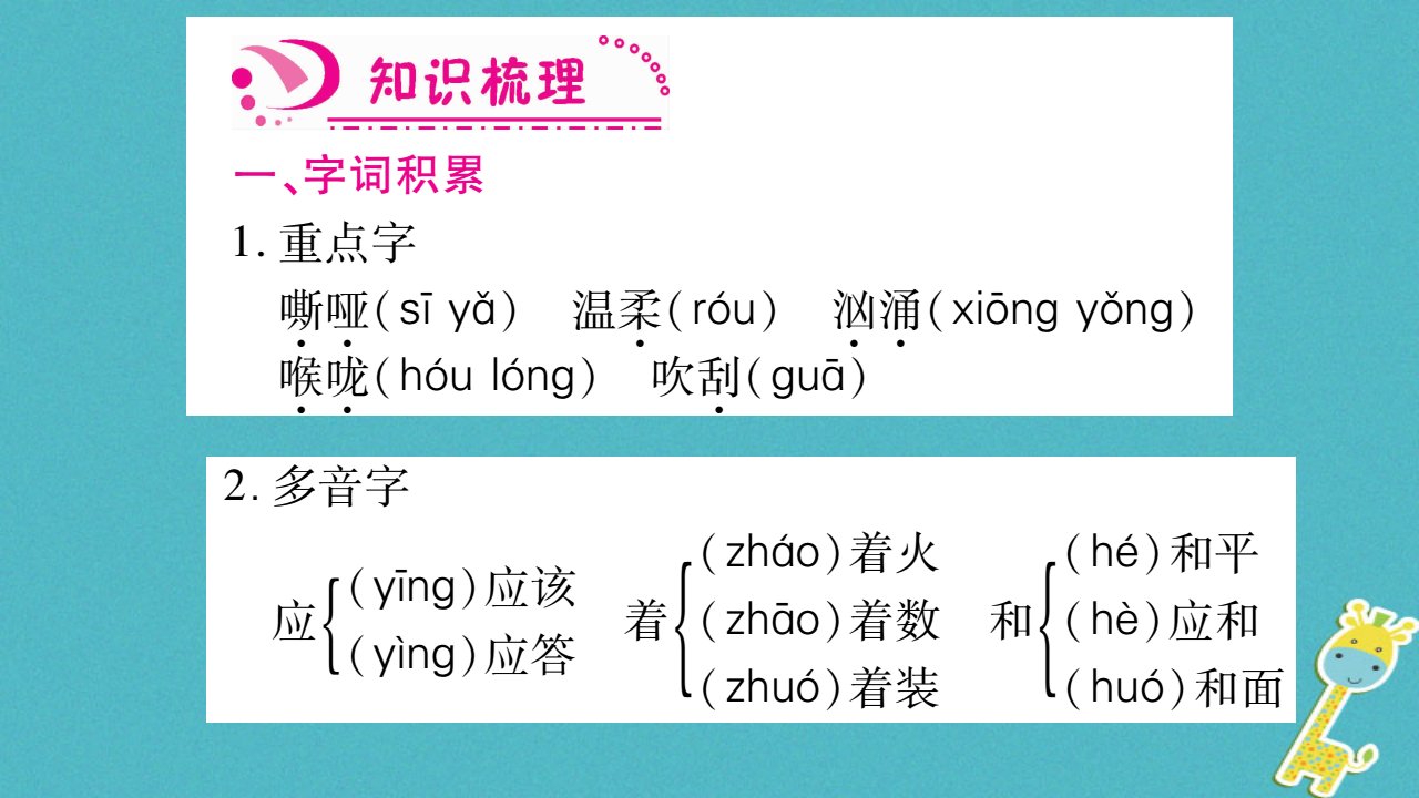 毕节专版2022九年级语文上册第1单元2我爱这土地习题课件新人教版