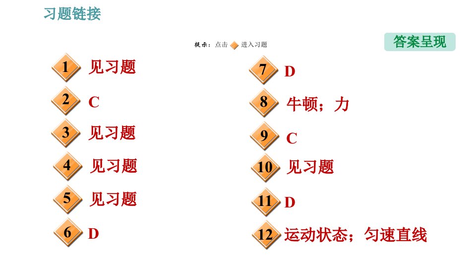 人教版八年级下册物理课件第8章8.1.1牛顿第一定律