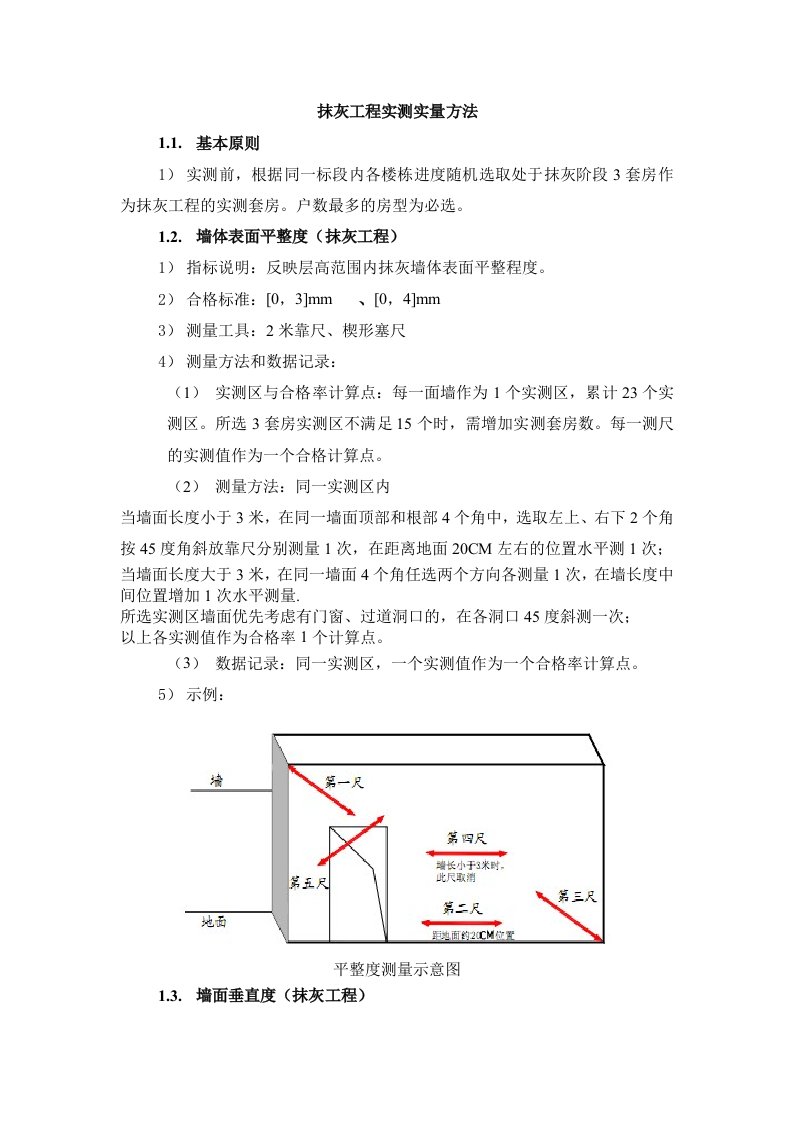 抹灰工程实测实量方法