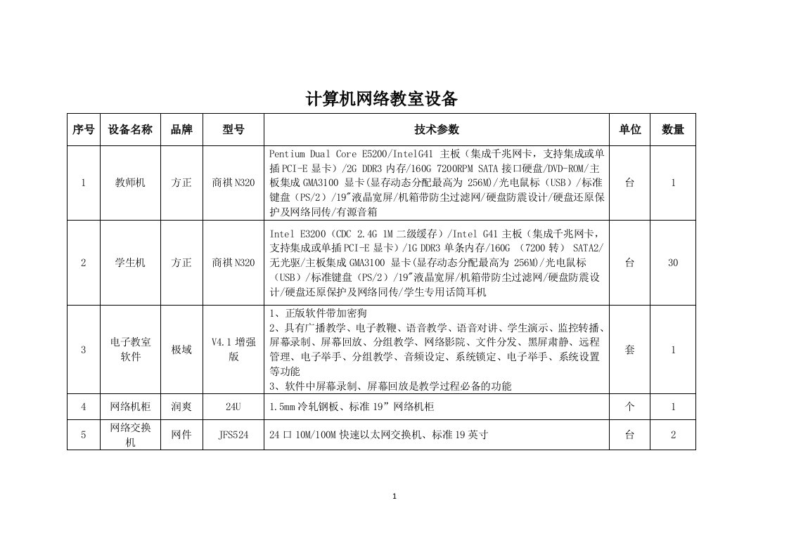 精选计算机网络教室设备