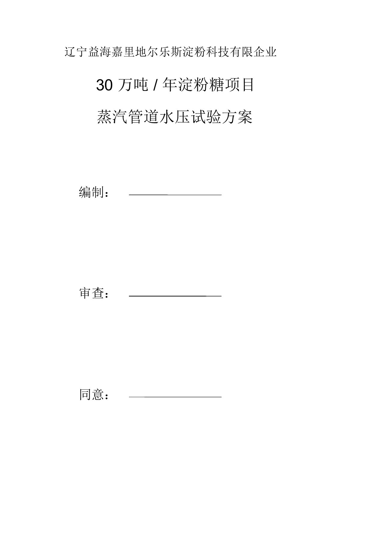 蒸汽管水压试验施工方案