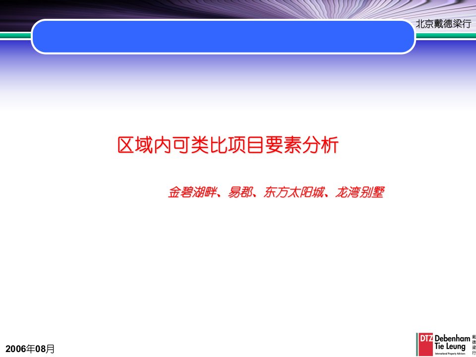 区域内可类比项目要素分析