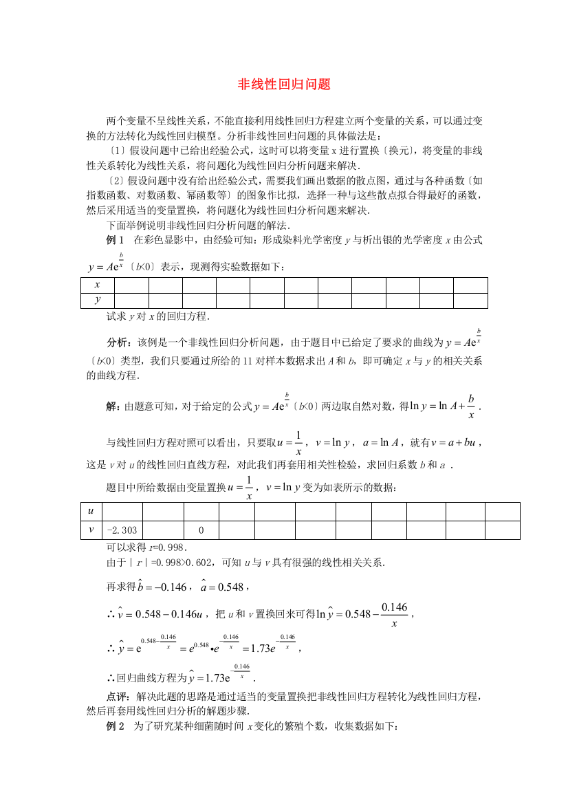 （整理版）非线性回归问题