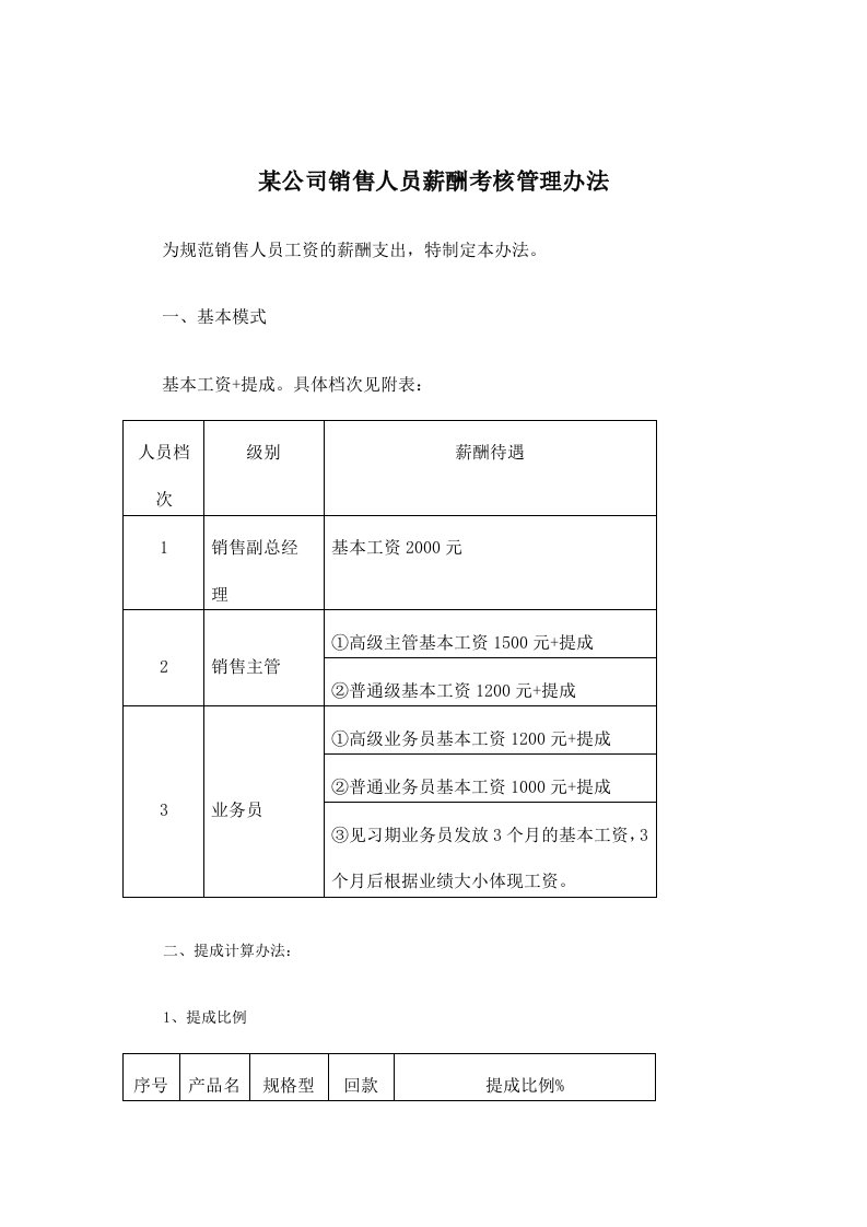 某it公司销售人员薪酬考核管理办法