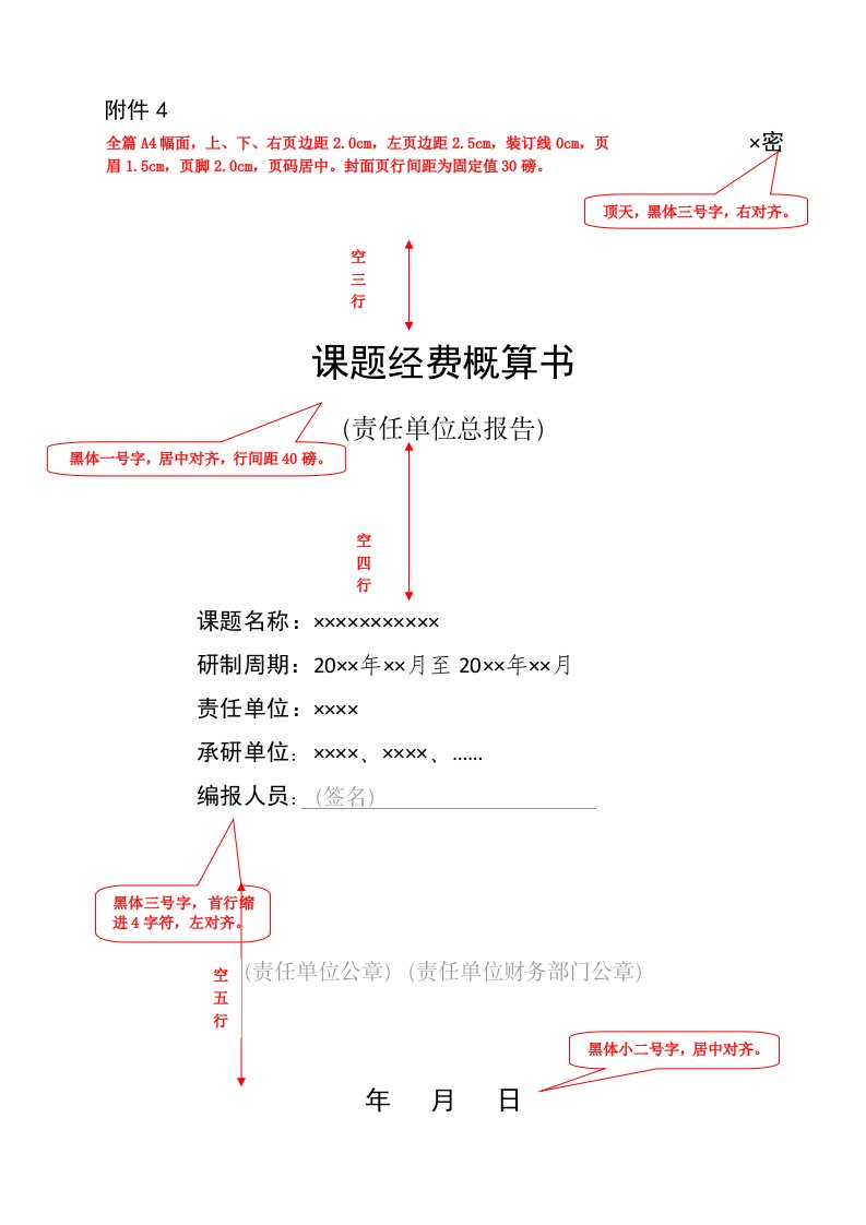 经费概算书