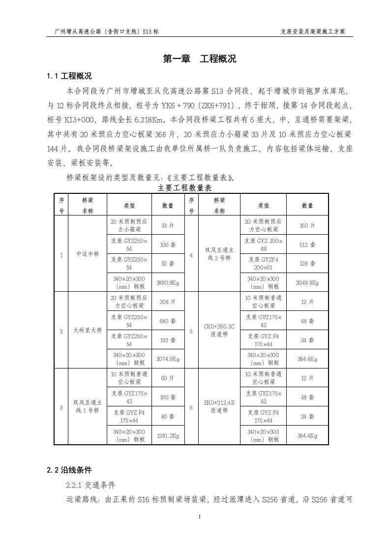 S13合同段架梁施工方案(修改)10.4.8