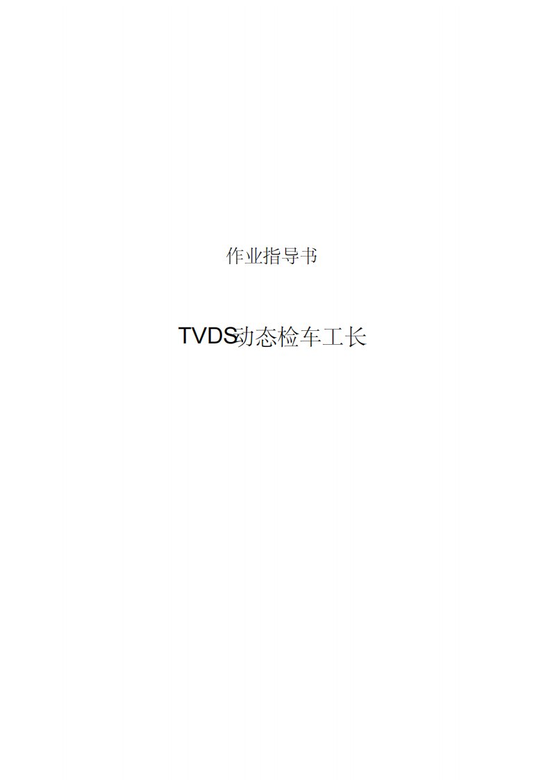 TVDS动态检车工长作业指导书