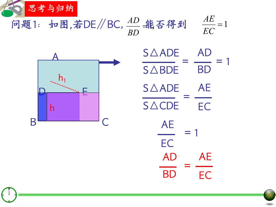 三角形一边的平行线一ppt课件