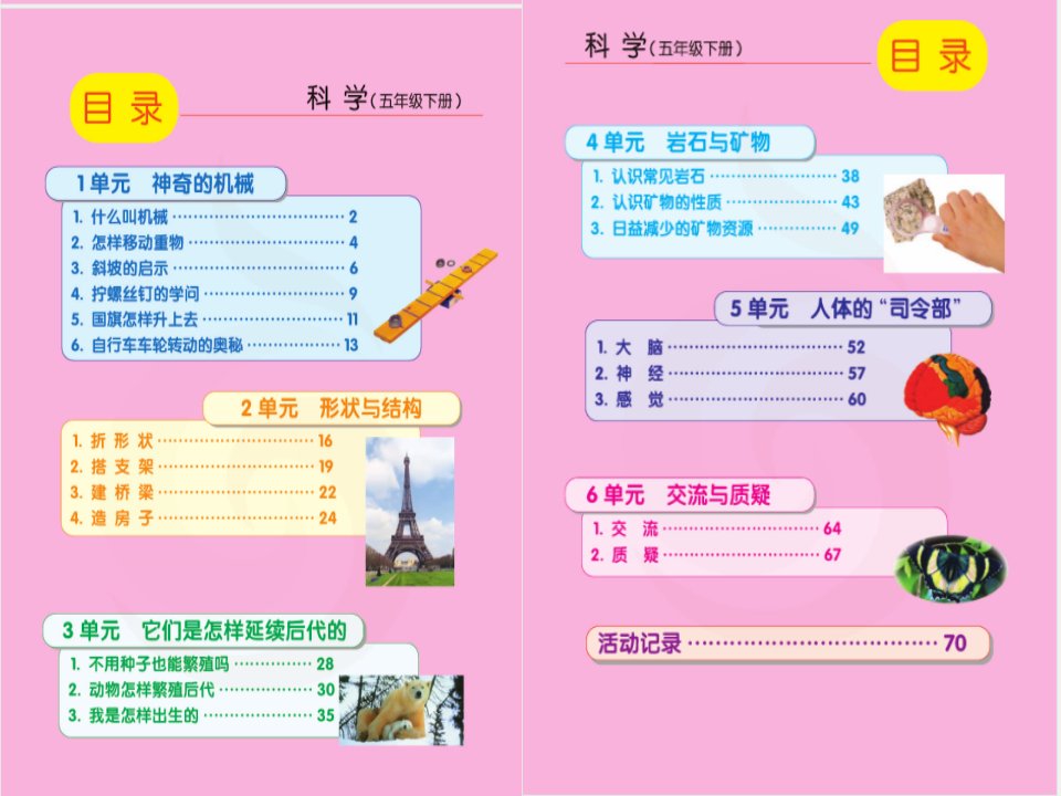 苏教版小学科学五年级下册配套教学ppt课件(全册)