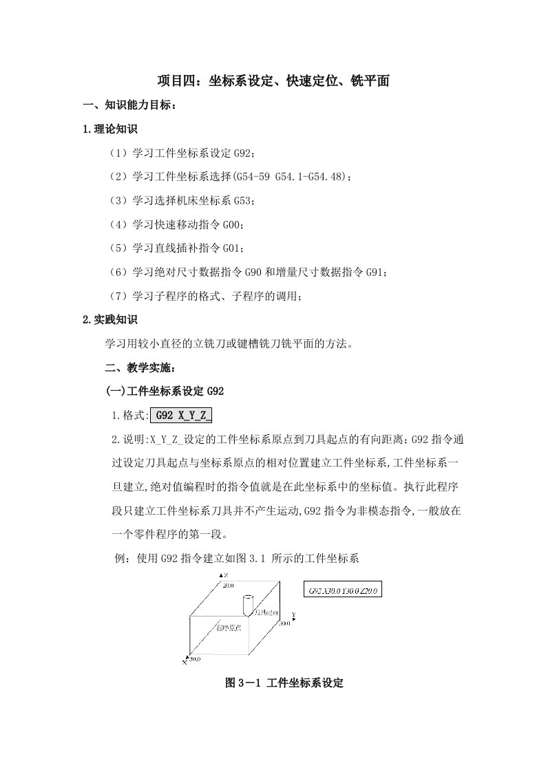 2-4数控铣床程序编制的基本方法课题1