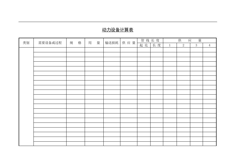 【管理精品】动力设备计算表