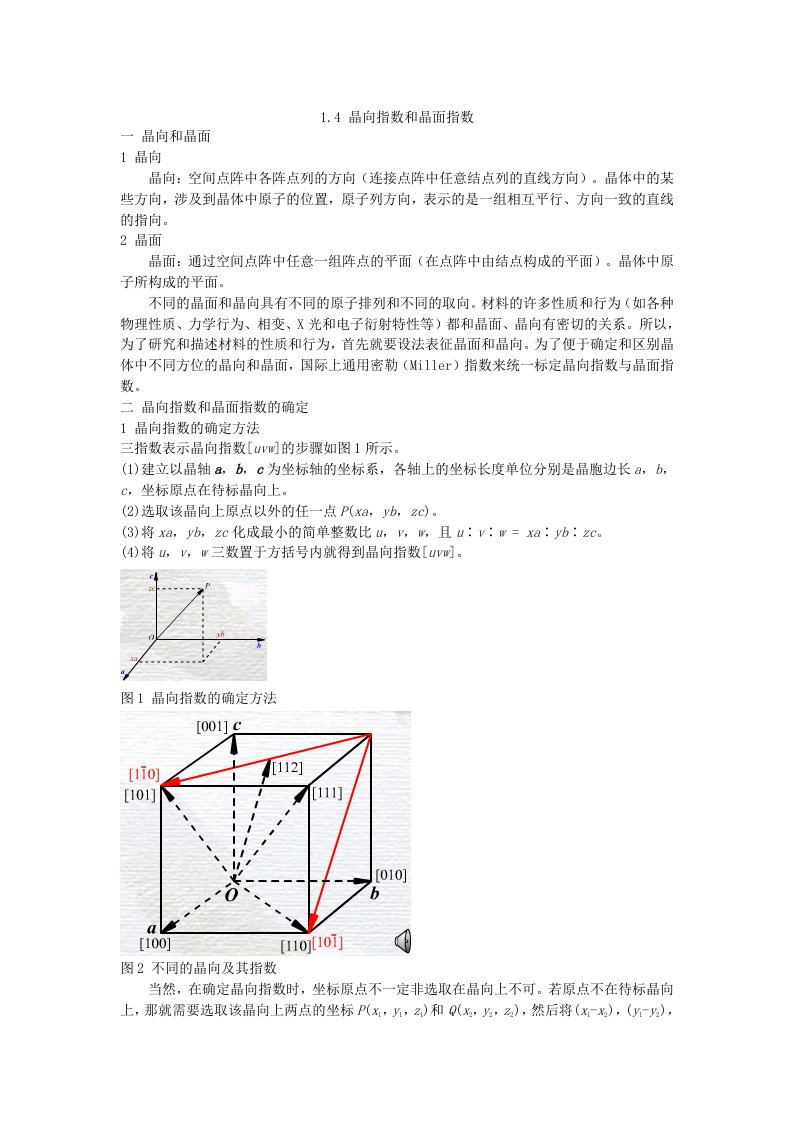 晶体学基础(晶向指数与晶面指数)