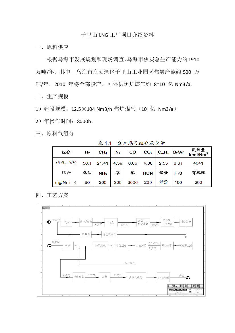 千里山LNG工厂项目对外介绍资料