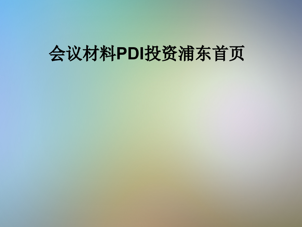 会议材料PDI投资浦东首页