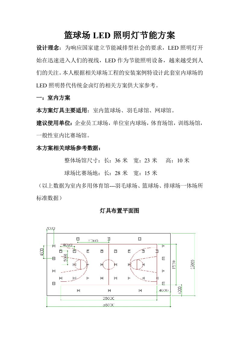 LED篮球场照明(室内、室外)