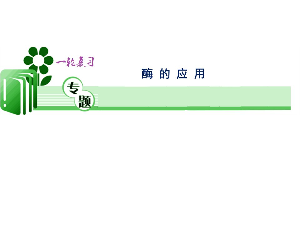 高考生物一轮复习：酶的应用课件