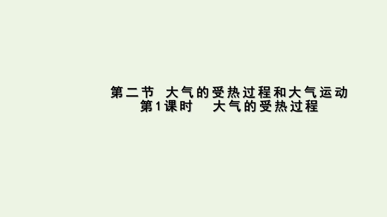 新教材高中地理第二章地球上的大气2大气的受热过程和大气运动第1课时教学基础案课件新人教版必修第一册