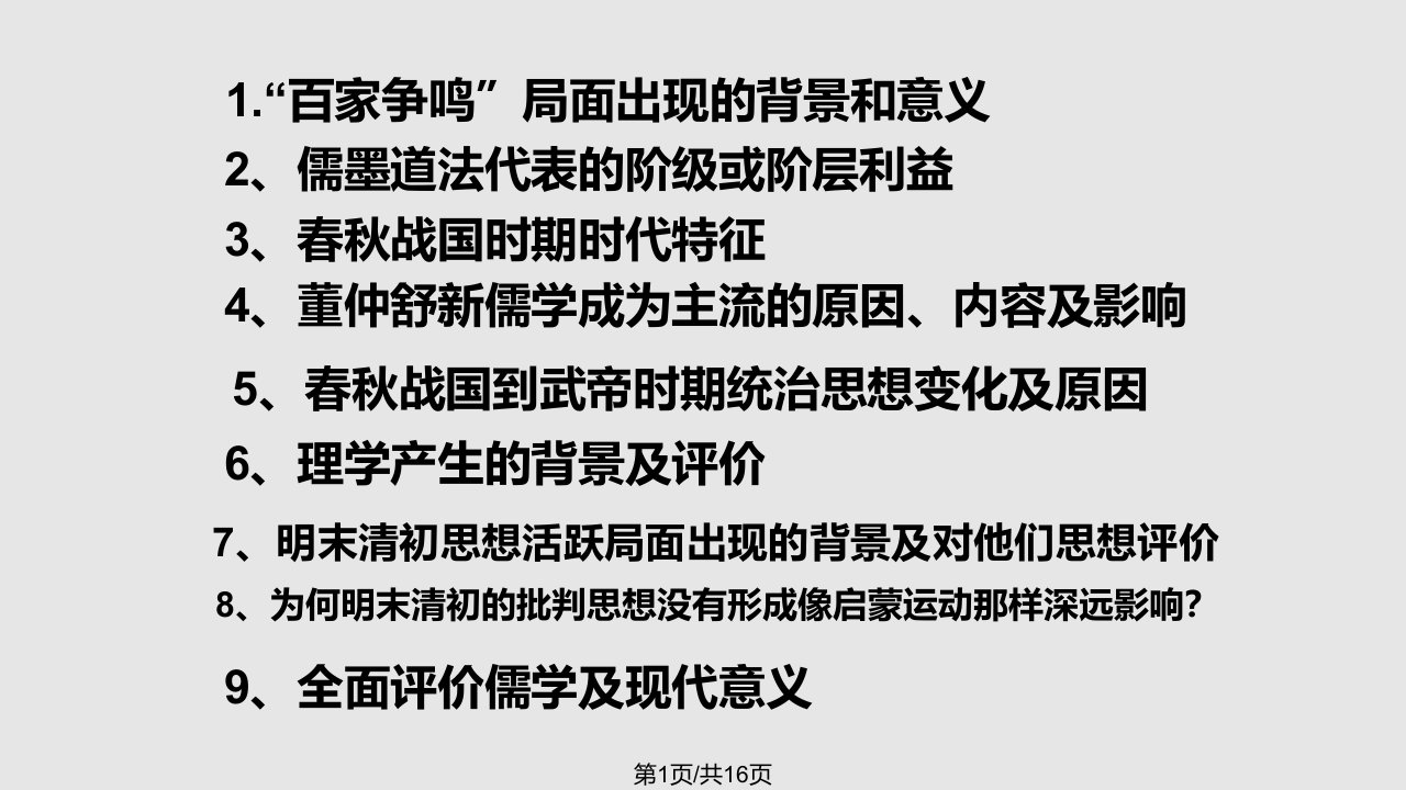 儒家思想发展演变的主要历程PPT课件