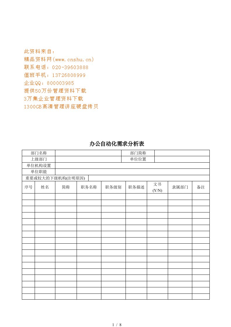 企业办公自动化需求分析