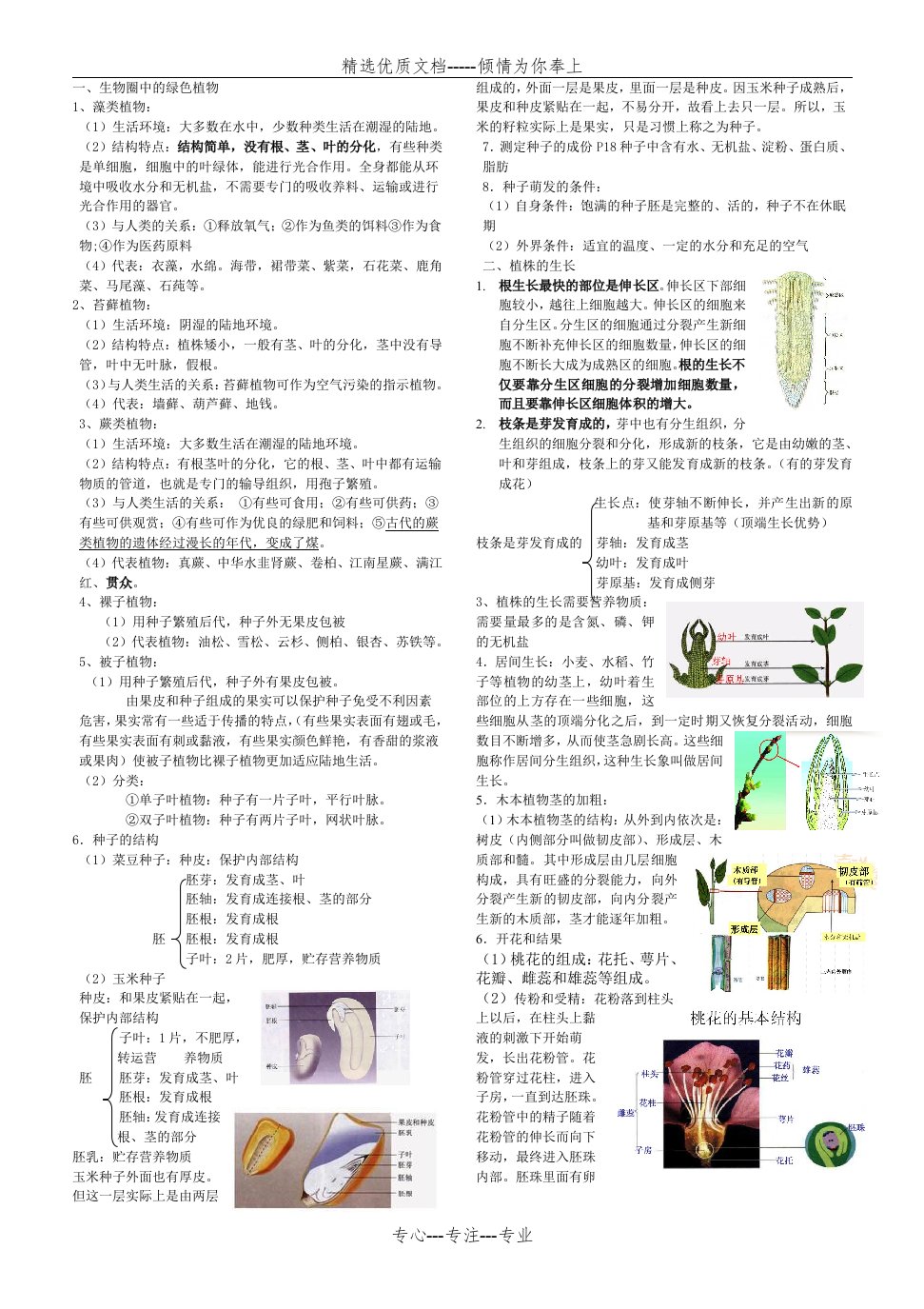 非常好用鲁教版生物六年级下复习资料(共2页)