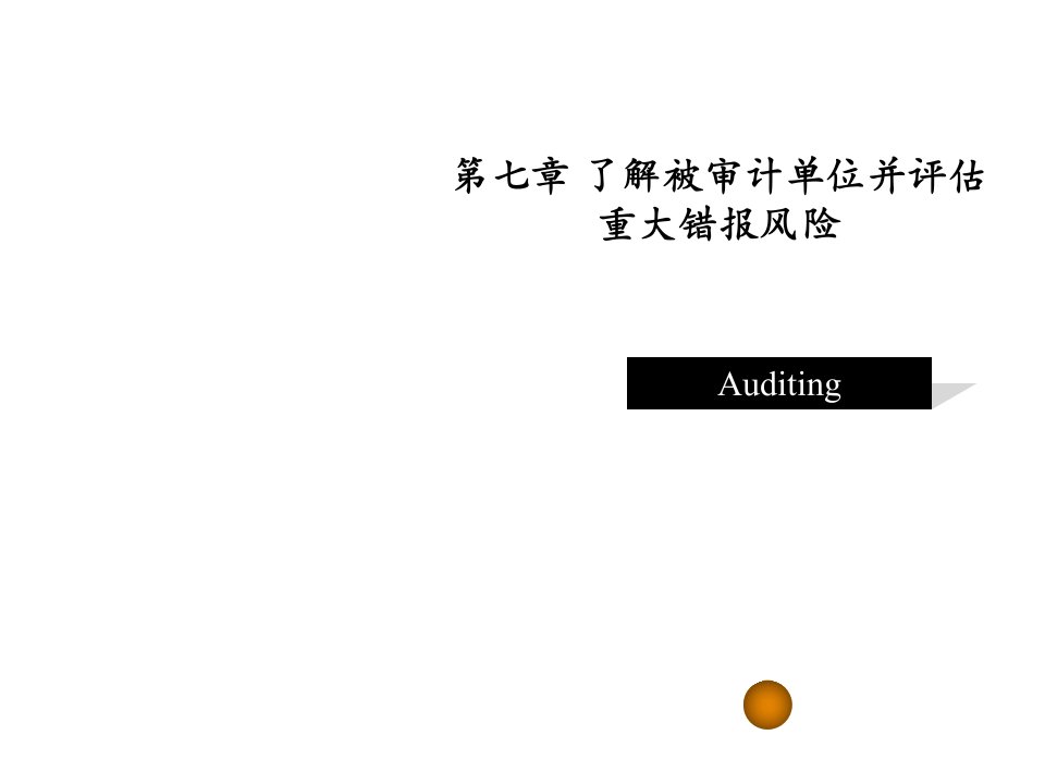 风险管理-第八章了解被审计单位并评估重大错报风险