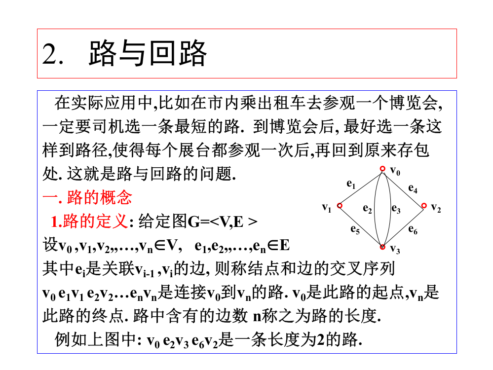 离散数学PPT课件2路与回路