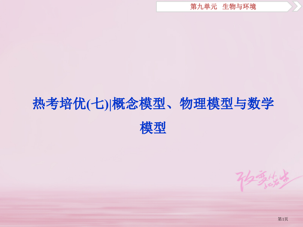 高考生物复习生物与环境热考培优七概念模型物理模型与数学模型省公开课一等奖百校联赛赛课微课获奖PPT课