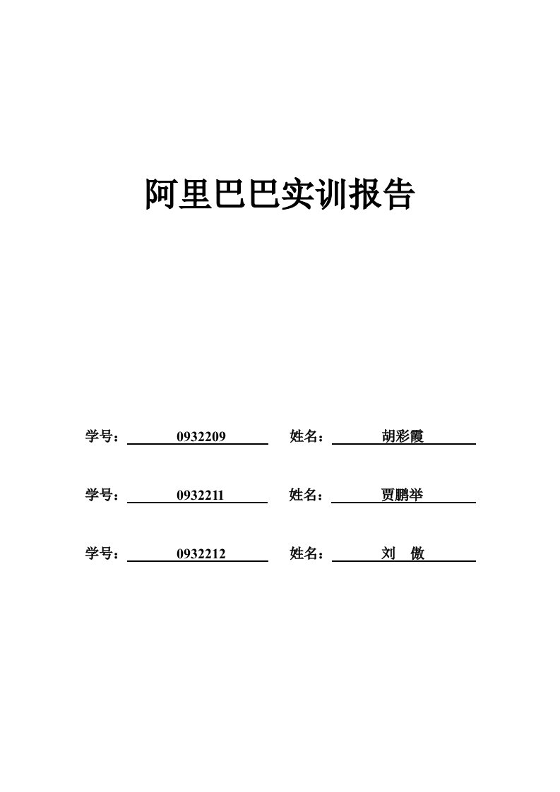 阿里巴巴实训报告