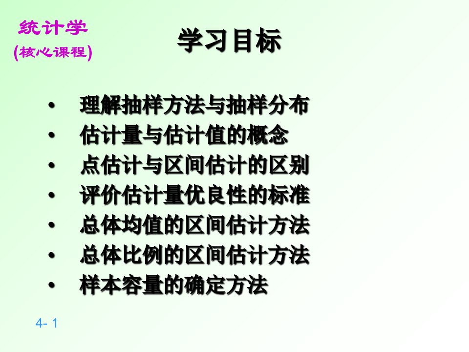 最新四章抽样与参数估计精品课件