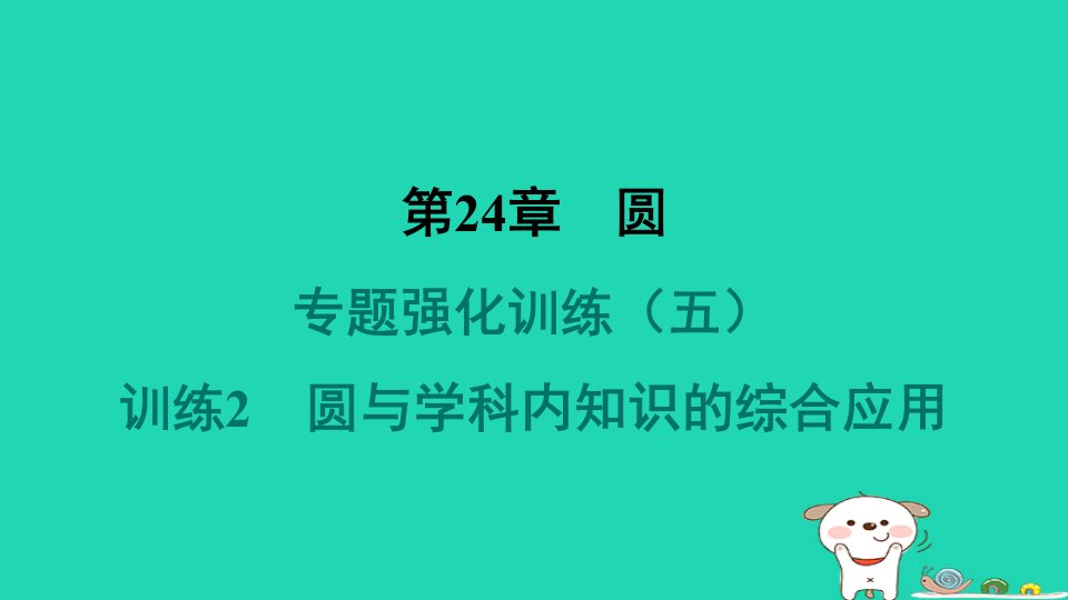 安徽专版2024春九年级数学下册第24章圆专题强化训练五训练2圆与学科内知识的综合应用作业课件新版沪科版