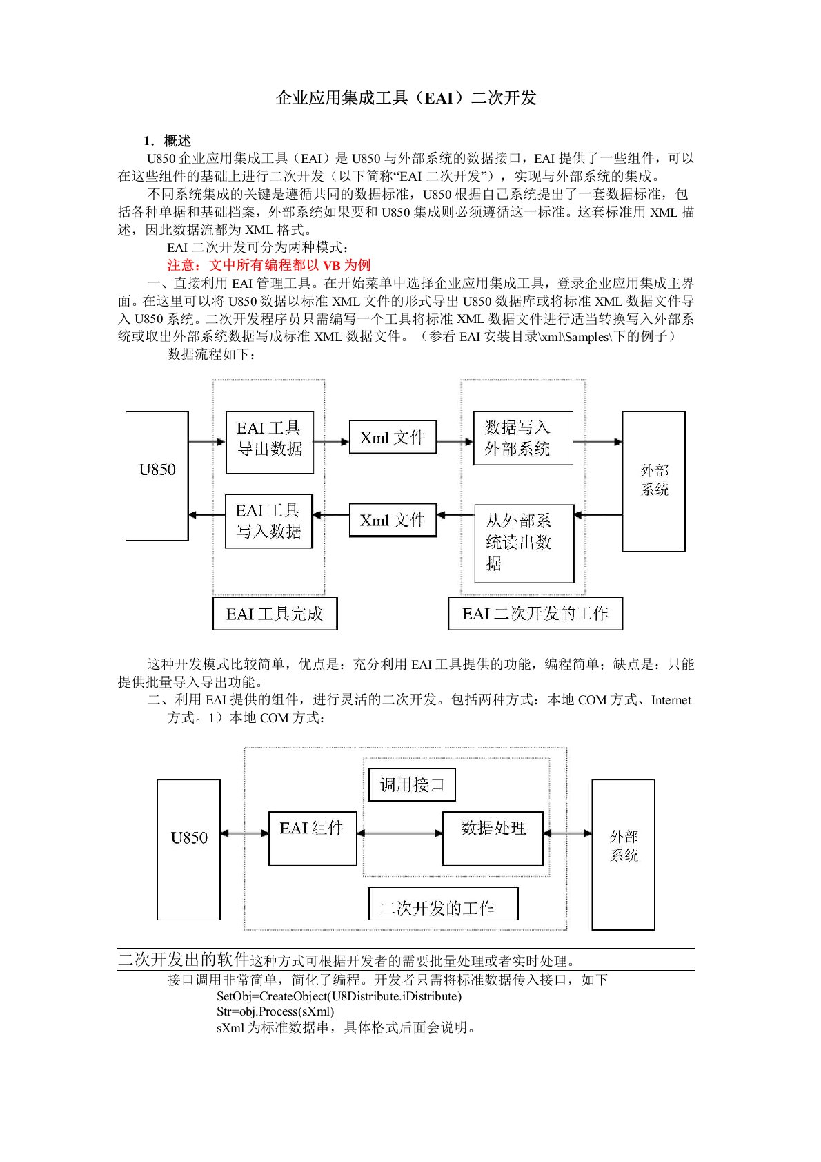 U8-EAI二次开发说明