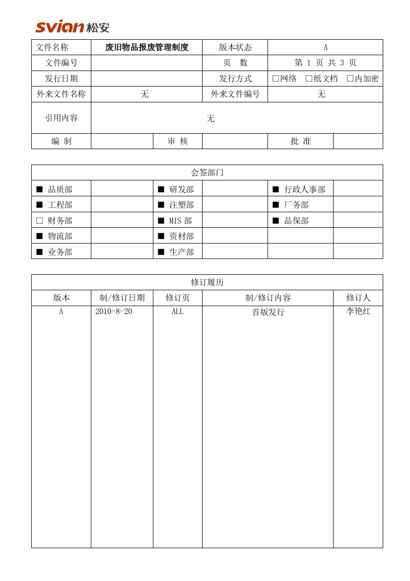 废旧物品报废管理制度