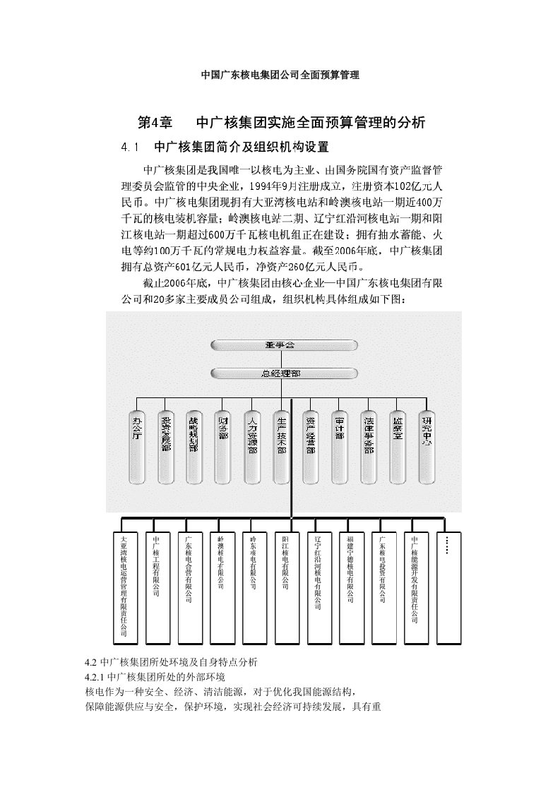 中国广东核电集公司全面预算管理