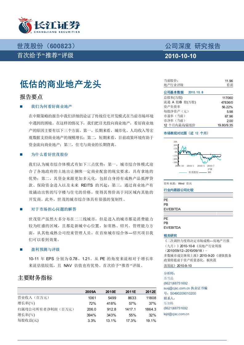 世茂股份低估的商业地产龙头