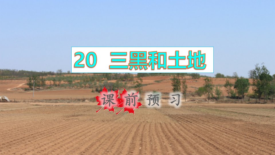 2021秋六年级语文上册第六单元第20课三黑和土地课前预习课件新人教版