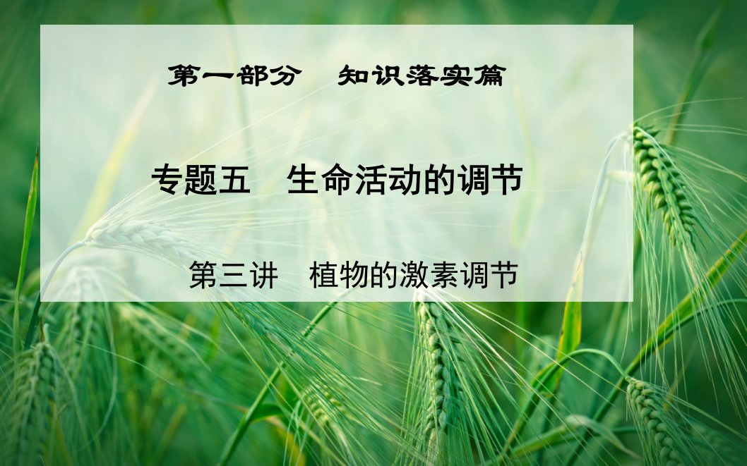 高考生物二轮专题复习与测试“知识落实”专题五第三讲-植物的激素调节ppt课件