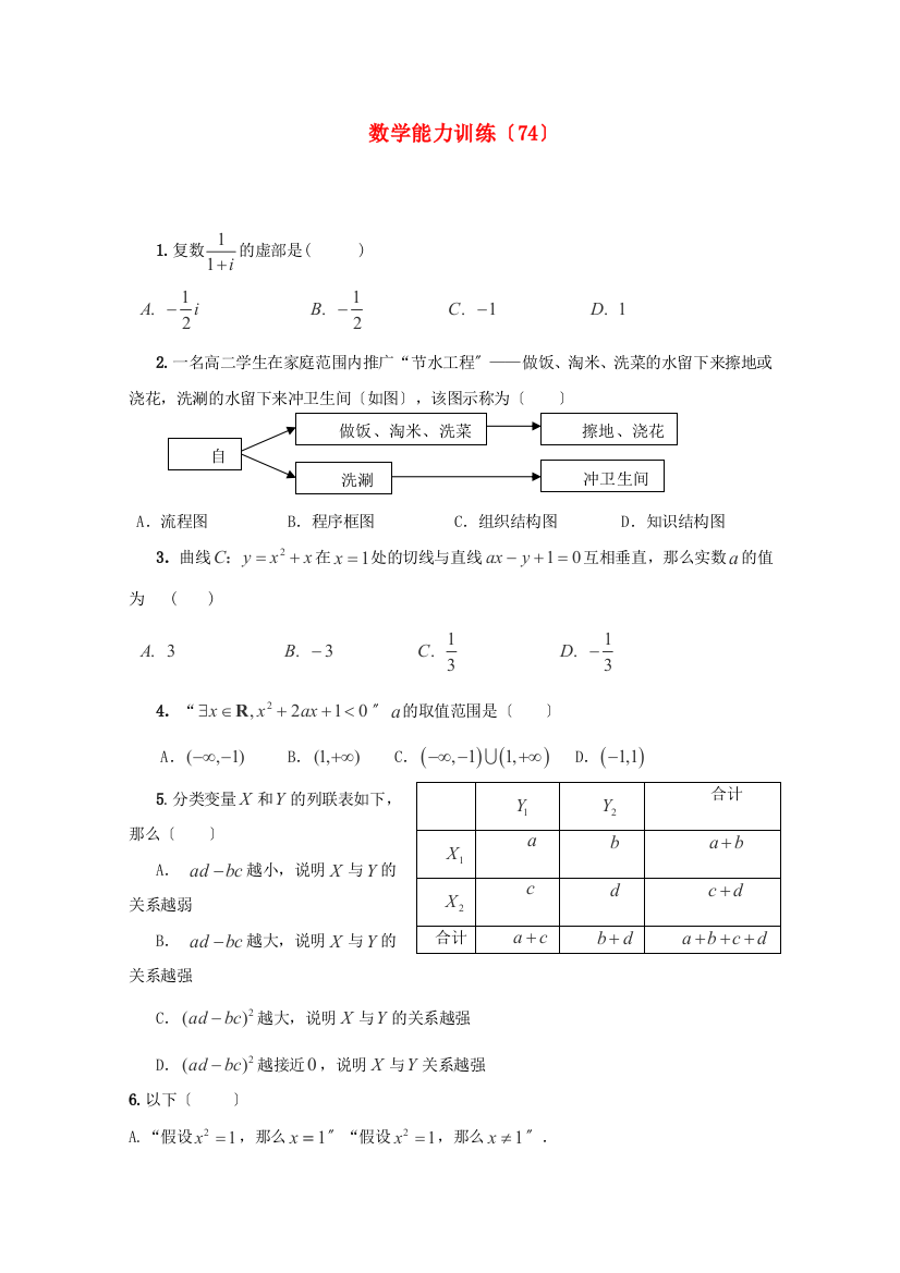 数学能力训练（74）