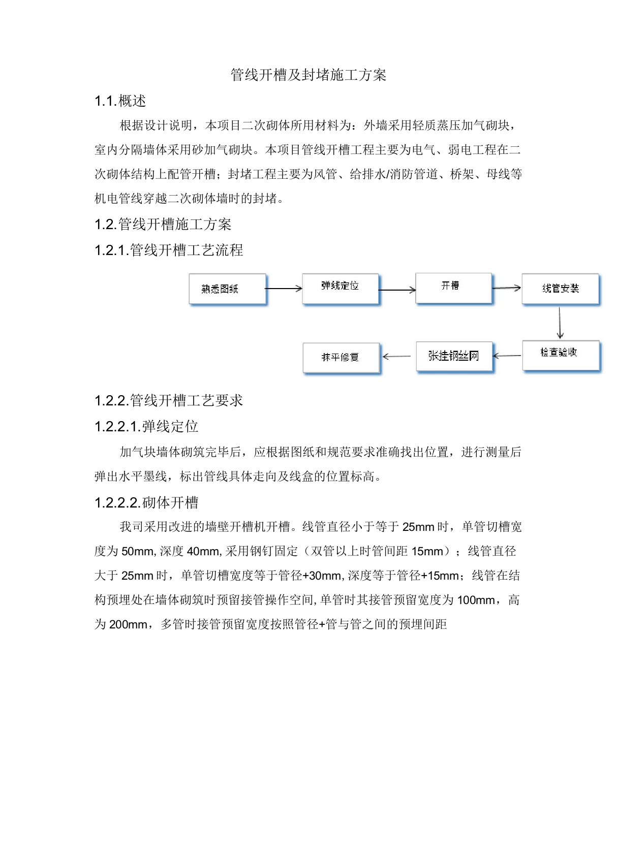 管线开槽及封堵施工方案