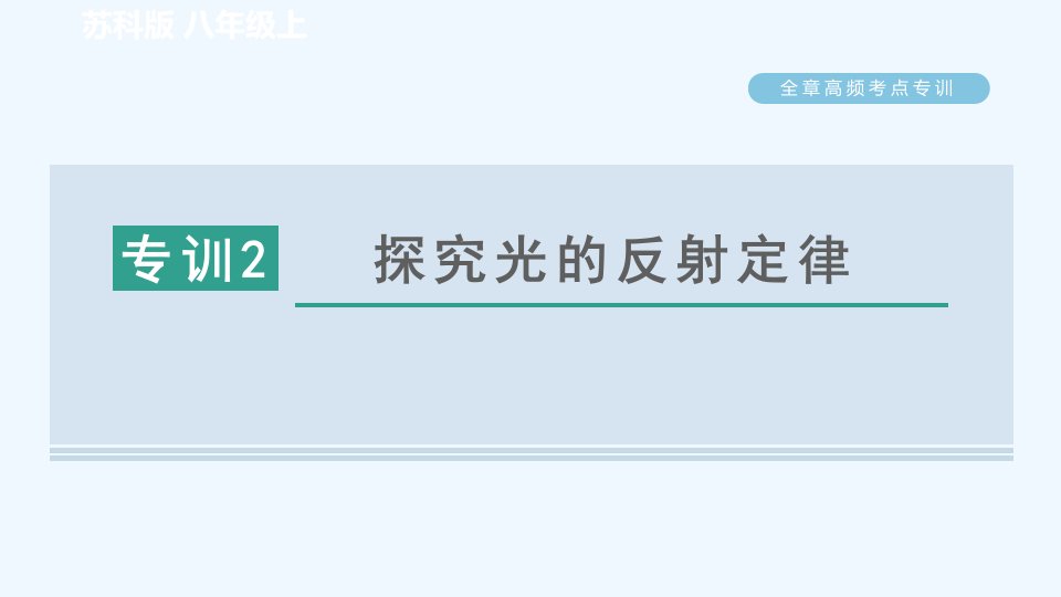 八年级物理上册第三章光现象高频考点专训专训2探究光的反射定律习题课件新版苏科版