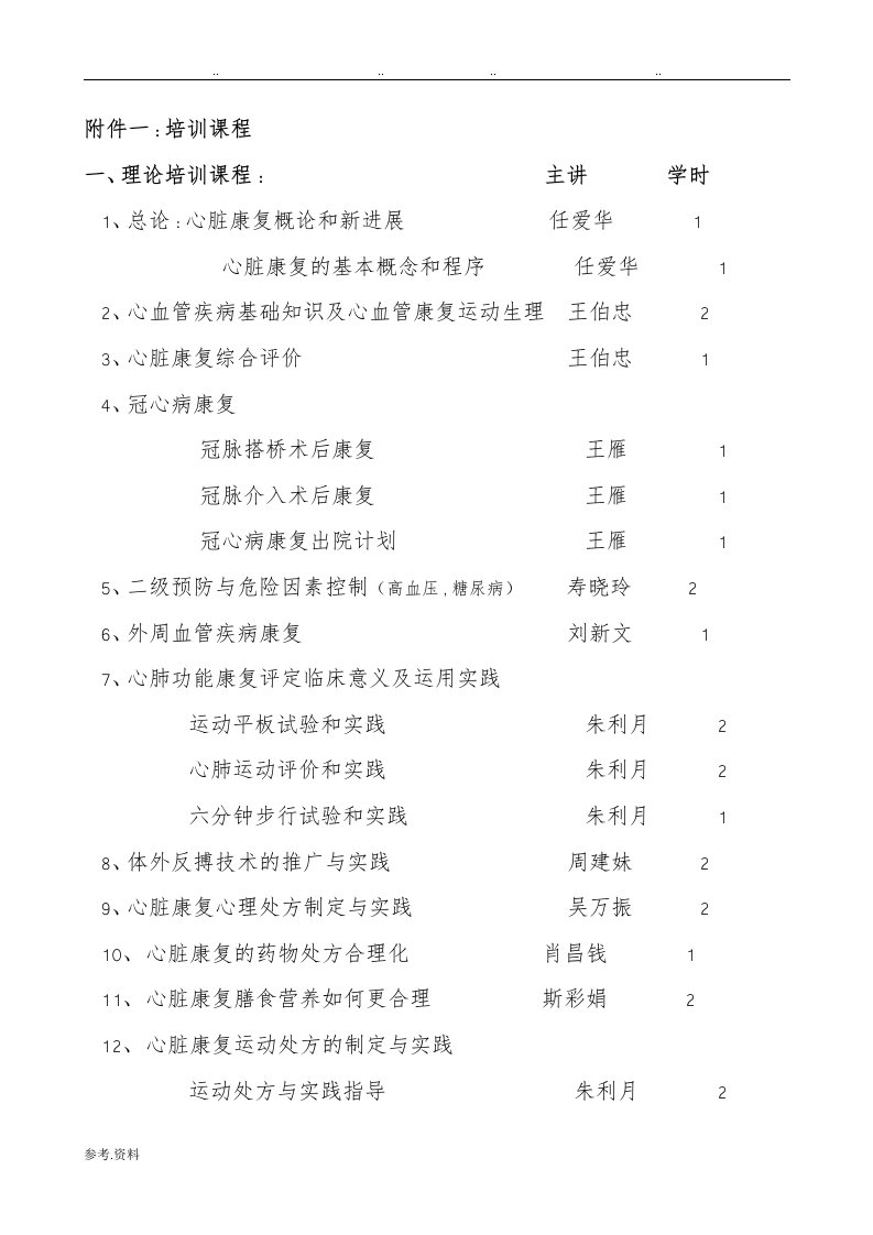 浙江医院全国心脏康复培训基地计划