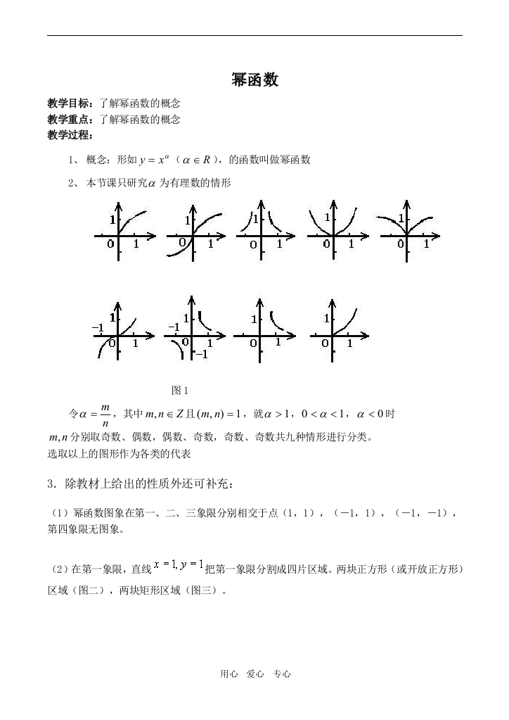 高中数学幂函数苏教版必修一