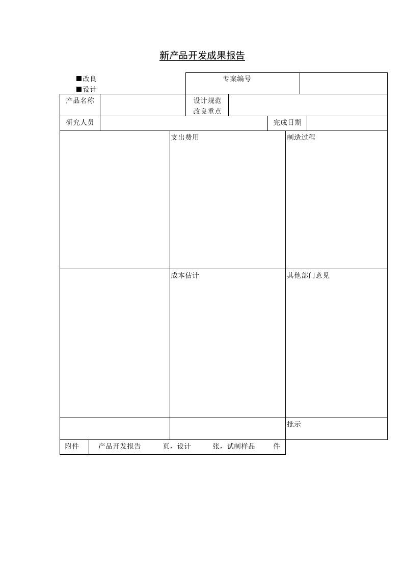 新产品开发成果报告-其他行业报告